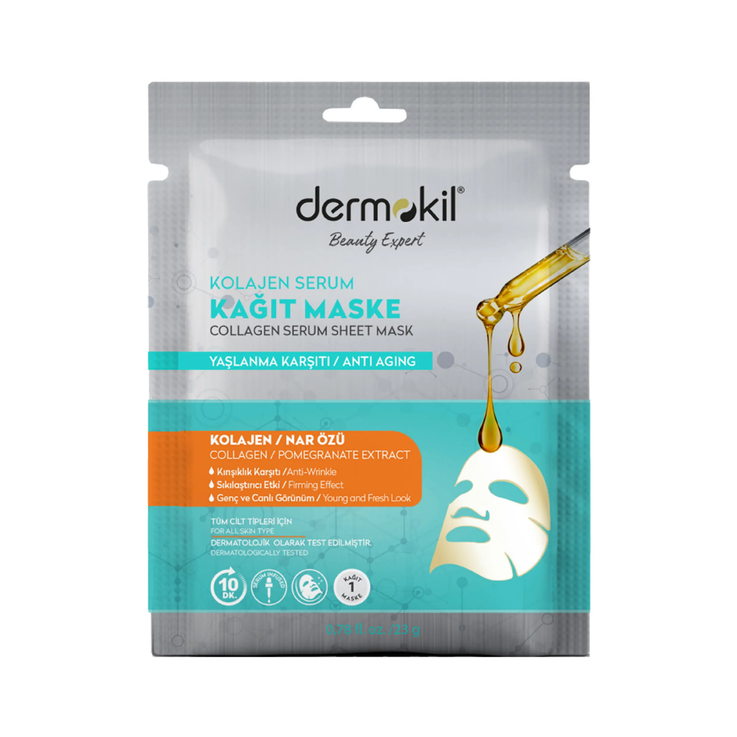 Dermokil Collagen Serum Sheet Mask with Pomegranate Extract
