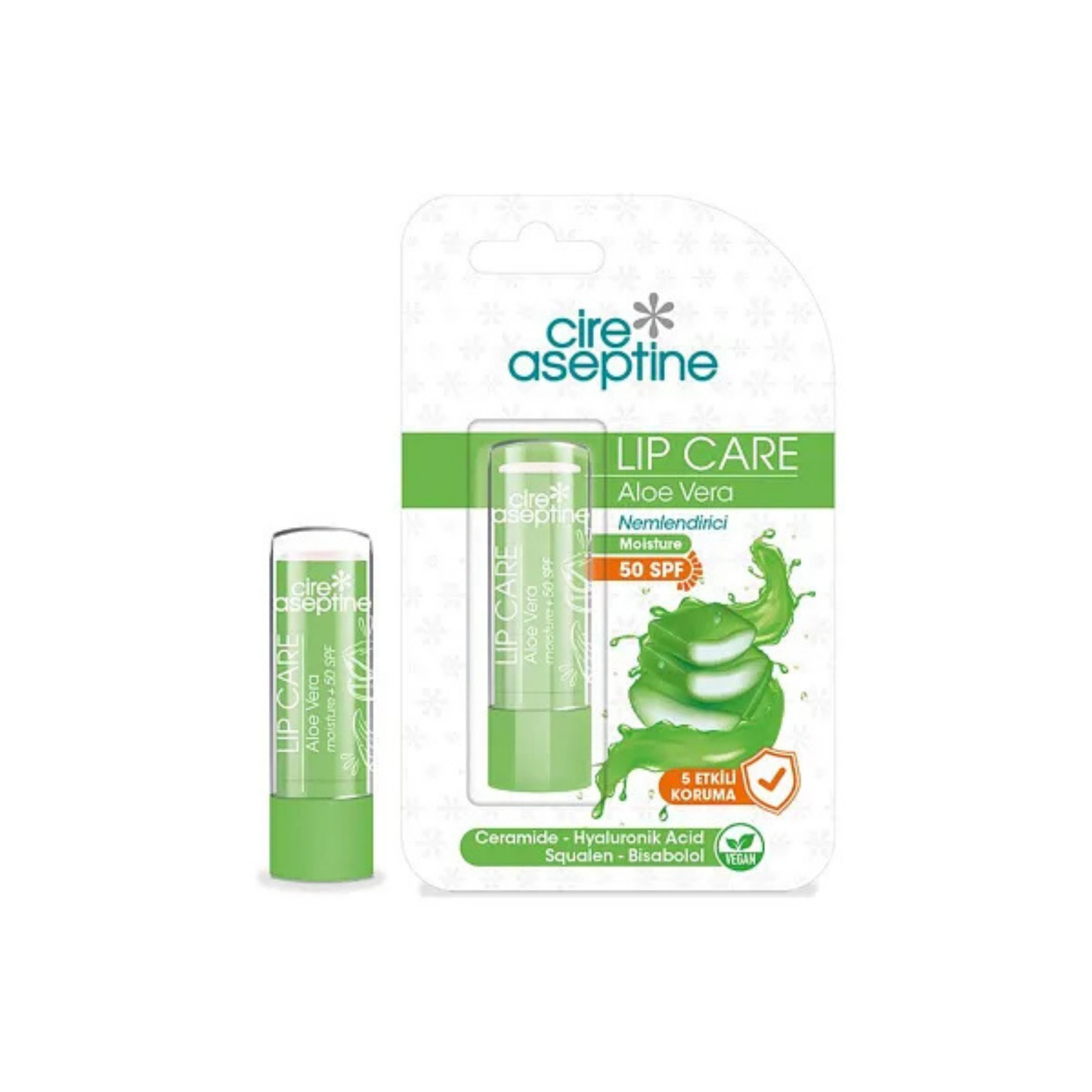 Cire Aseptine Aloe Vera Lip Balm – SPF 50 + Hydrating Complex